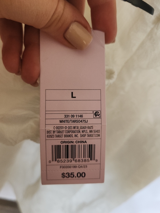 Wild Fable White Embroidered Flowy Milk Maid Top Bishop Sleeved Dress L - Picture 11 of 11